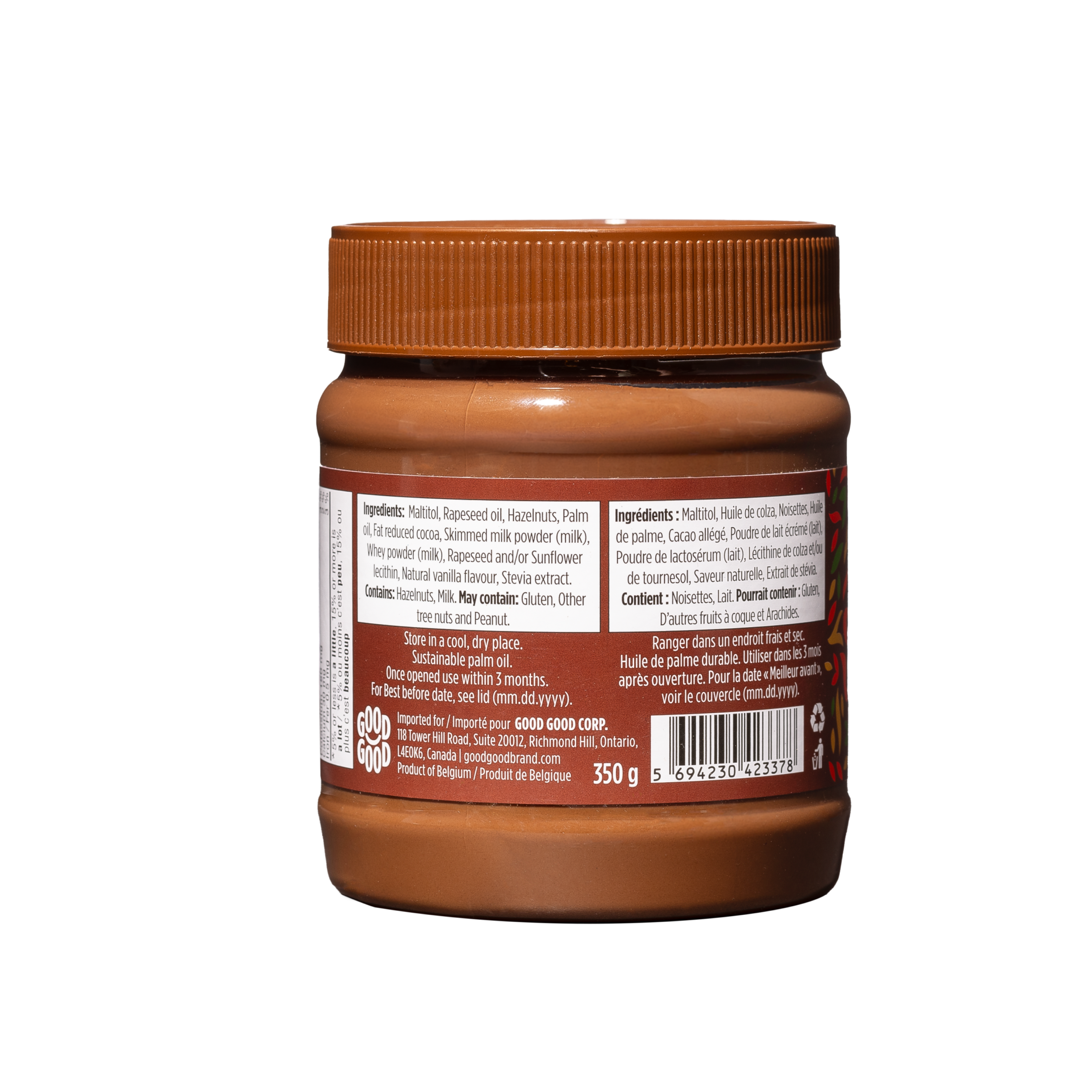 Choco Hazel Spread - No Added Sugar / Tartinade Aux Noisettes avec Stevia - sans sucre ajouté