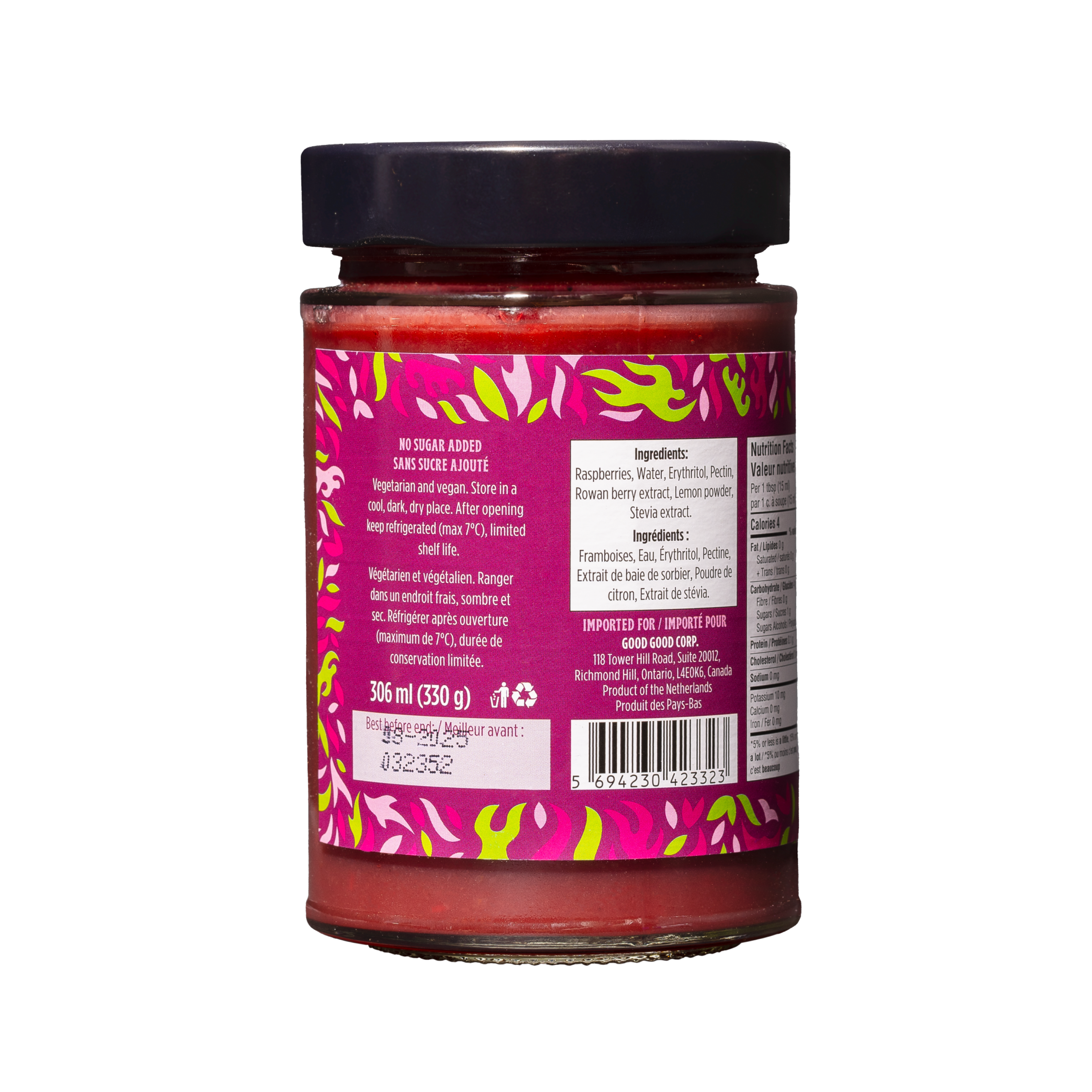 Raspberry Spread - No Added Sugar / Tartinade de Framboise