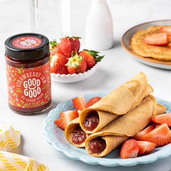 Pancake Roll-ups With Strawberry Jam